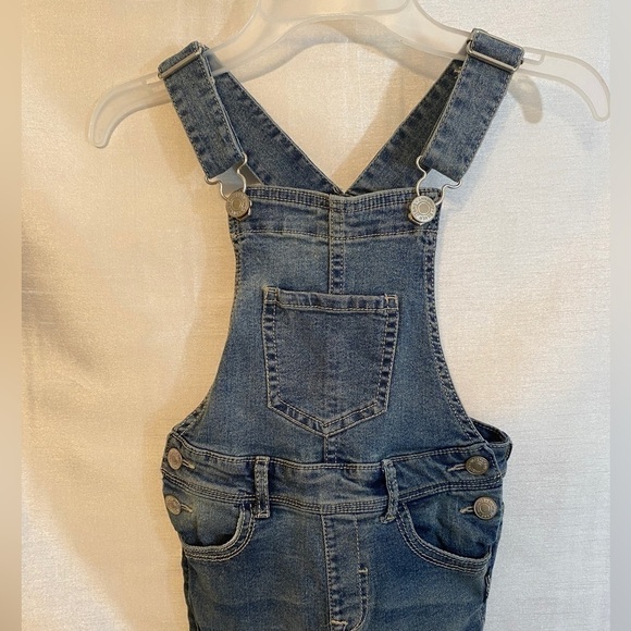 Silver Jeans Co.  Nisha Denim Overalls Med Wash Girls 7 - Picture 5 of 11